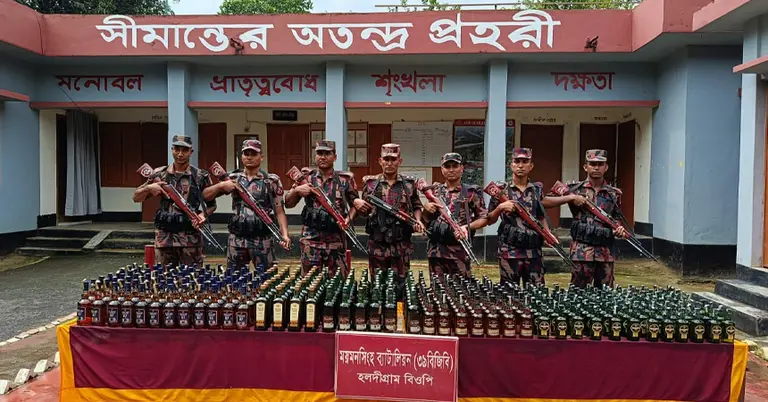 বিজিবির অভিযানে অবৈধ মদ জব্দ